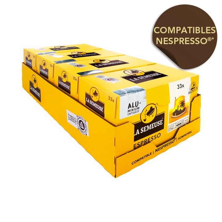 La Semeuse S.A., Espresso, 4x 33 capsules de café compatibles Nespresso®*, Assemblages
